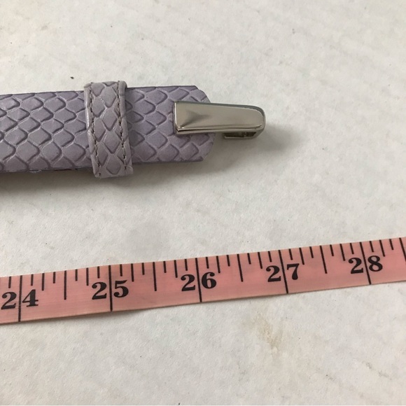 ELLEN TRACY Leather Belt Lavender Silver Ovals Buckle One Size Fits Most 27-43” - Picture 9 of 11